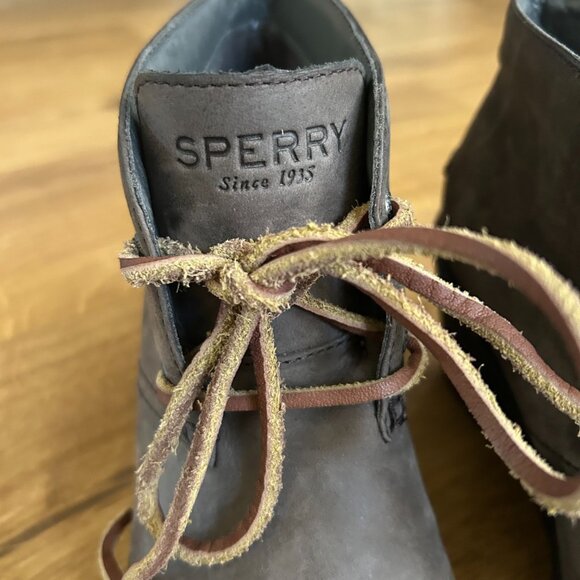 Sperry Top-Sider Greige Booties Size 6 Raised Wedge - Picture 3 of 8